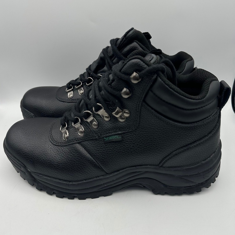Propet Cliff Walker Men 10 Wide Black Leather Sealtex Waterproof Hiking Boots